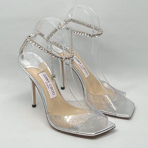 Jimmy Choo Saeda 100 Embellished High Heel Sandals size 39 - Picture 3 of 15